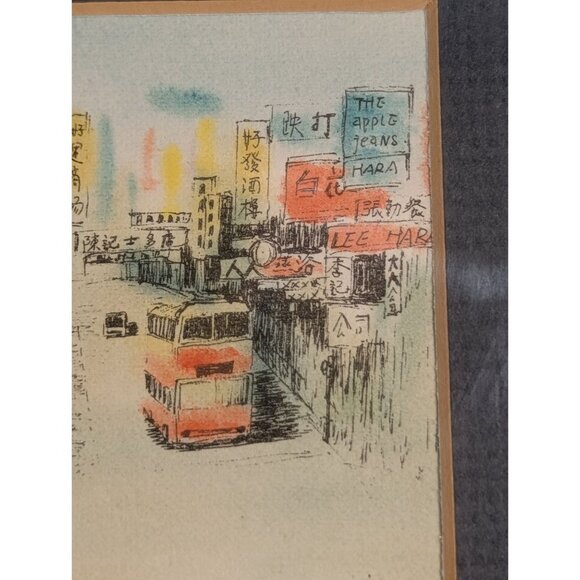 Framed Cityscape Art Watercolor Gold Frame - Picture 16 of 16